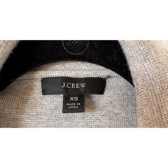 J Crew Sweater Cardigan XS Merino Wool Blend Gray Stretch Knit‎ Pockets - Picture 4 of 11